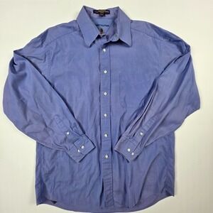 TOMMY HILFIGER Men's Size 15 1/2 (34/35) Blue Button Down Long Sleeve Shirt 2000